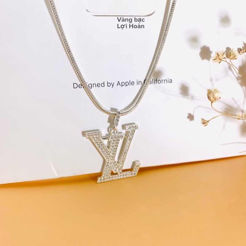 COMBO dây và mặt dây chuyền bạc dành cho nam mặt LV cá tính - Trang sức Lợi Hoàn
