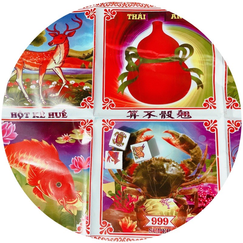 Combo Bộ cờ lô tô và set bầu cua tôm cá hàng đẹp