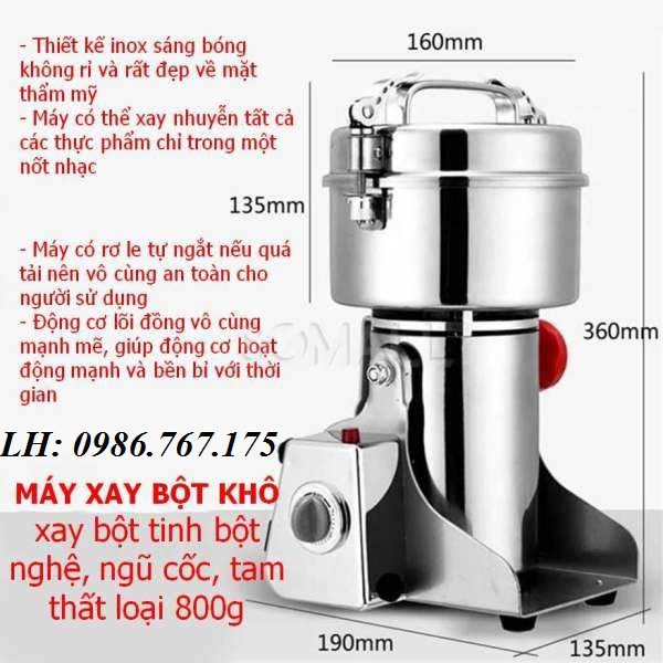 Máy xay thuốc bắc, xay ngũ cốc, xay dược liệu giá tốt 800g