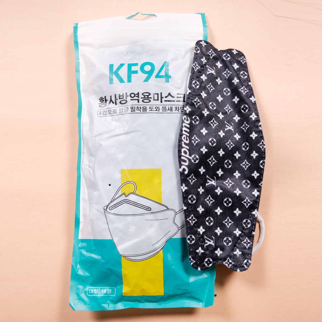 Khẩu trang y tế KF94 họa tiết LV hàn quốc thời trang cho nam nữ