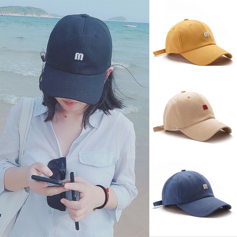 Mũ Lưỡi Trai Chữ M 👒 Nón Kết Nam Nữ Hàn Quốc Thêu Chữ Đa Dạng Phong Cách Ulzzang Form Unisex Đẹp Giá Rẻ SV-27