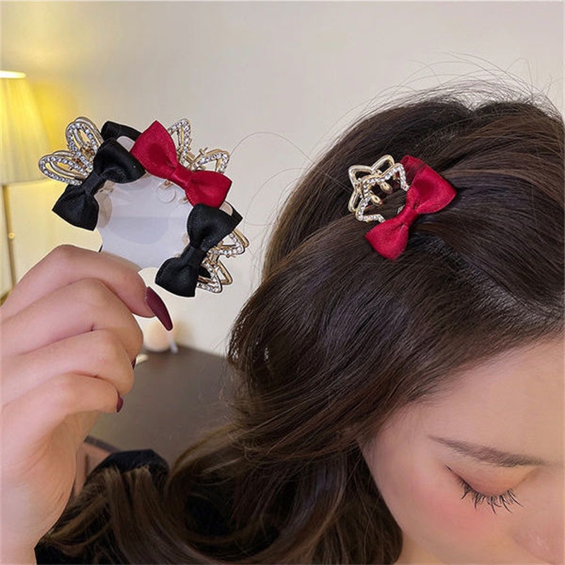 Kẹp Tóc Nơ Hai Mặt Mini Phong Cách Hàn Quốc Cho Bé Gái