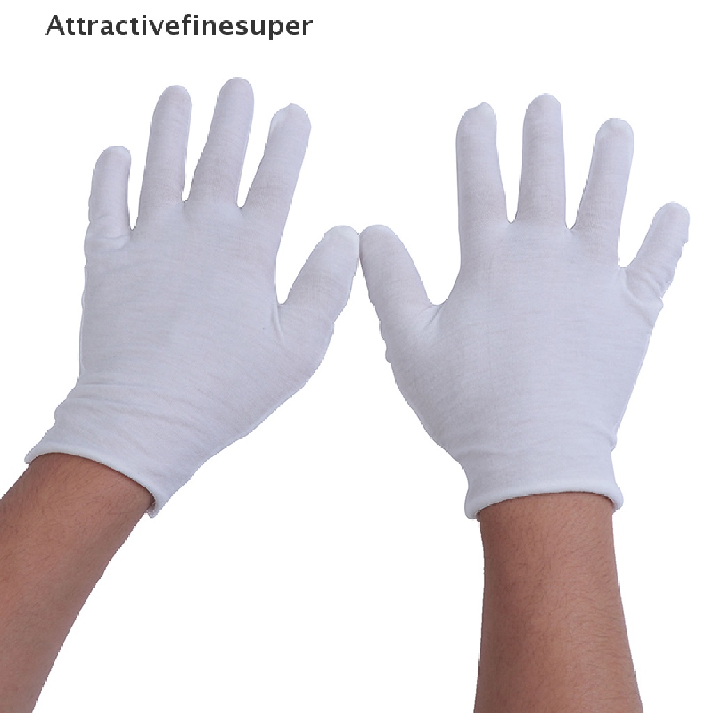 &lt; Afs &gt; Găng Tay cotton Màu Trắng Nhẹ Độ Co Giãn Cao Dùng Làm Trang Sức / Đồng Xu
