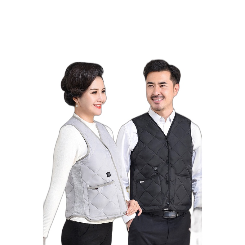 Áo khoác sưởi ấm nhiệt mùa đông -công nghệ mới an toàn và nhanh dành cho người lớn tuổi- dáng gile