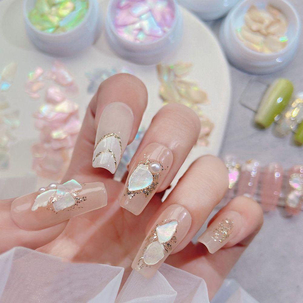 Miếng Dán Trang Trí Móng Tay Hình Vỏ Sò 3D Nhiều Màu Kiểu Nhật Bản