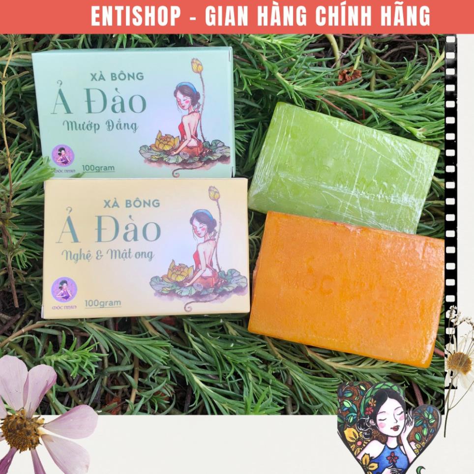 Xà bông Nghệ Soap ả đào Nghệ mật ong Mướp đắng Mộc Nhan (tặng túi tạo bọt khi mua 1 bánh bất kỳ)