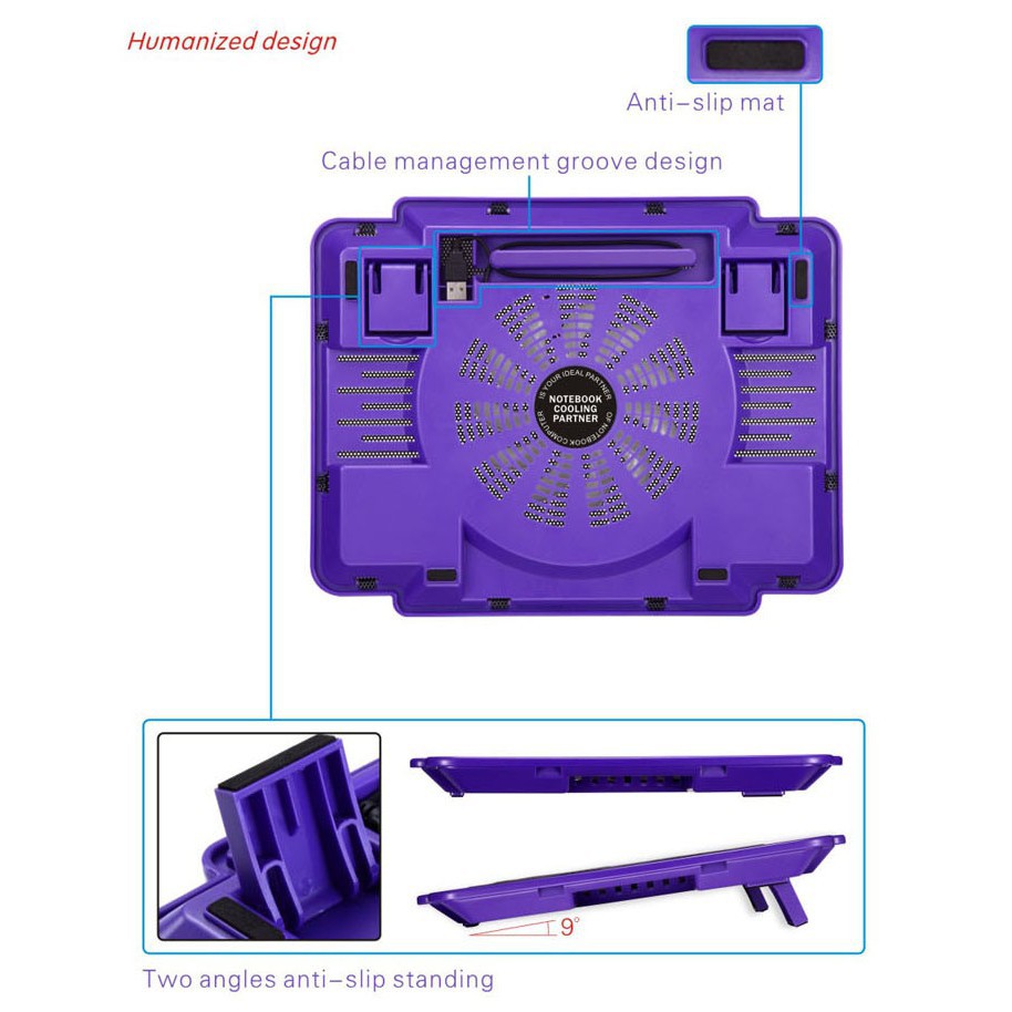 Đế Tản Nhiệt Laptop COOL COLD K17 1 Quạt Cho Laptop 14" 15.6"- BH 1 Năm 1 Đổi 1 (MÀU NGẪU NHIÊN)  - chuyensiphukien1