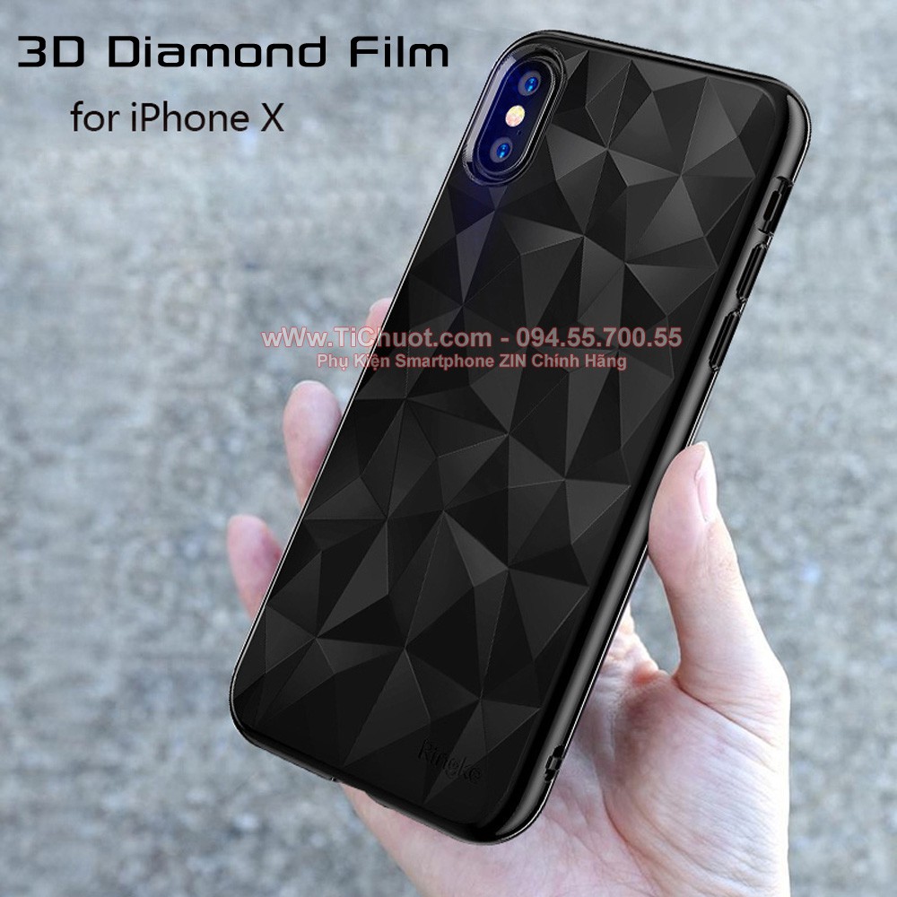 Dán Dẻo 3D Kim cương Mặt Sau iPhone X/ XS