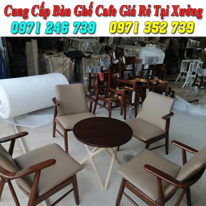 Bộ bàn ghế cafe gỗ giá rẻ