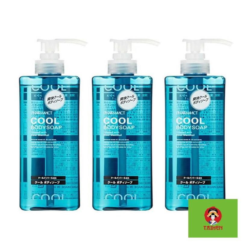 Sữa tắm cho nam Cool Body Soap Pharmaact Nhật Bản 600ml hương bạc hà mát lạnh