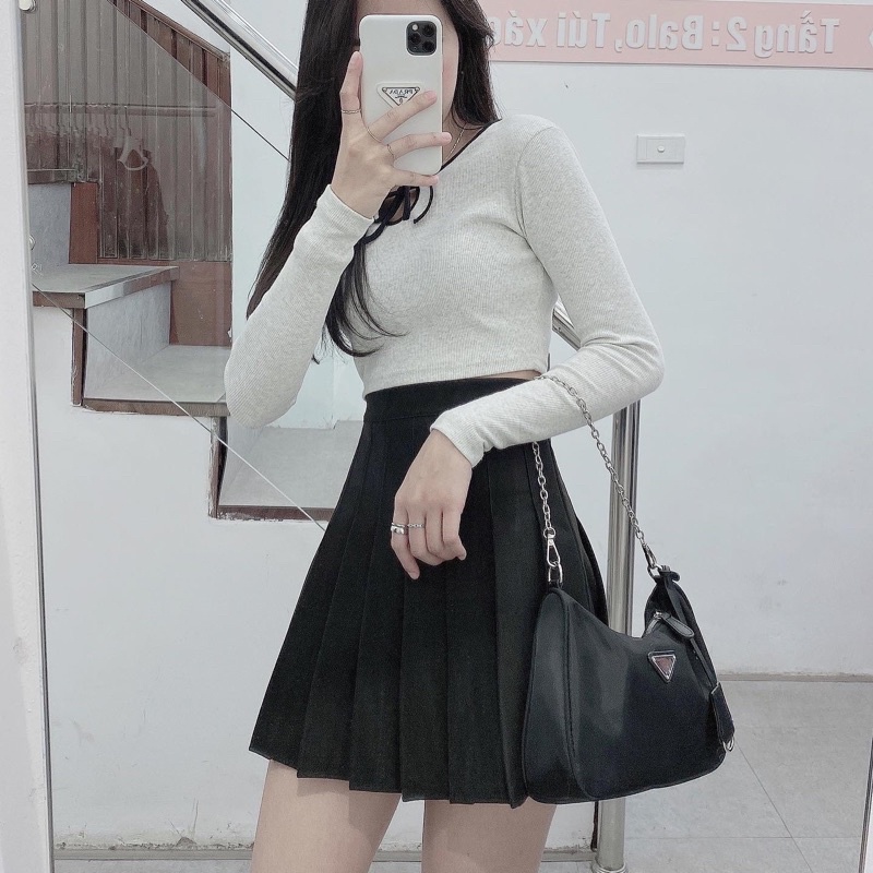 2101183 Chân váy tennis xếp ly cho nữ trơn ulzzang basic nhiều màu có size phong cách hàn quốc
