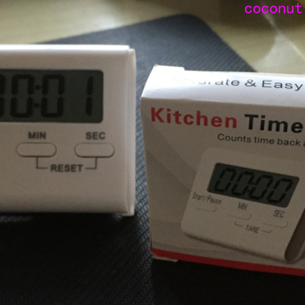 White LCD Digital Kitchen Cooking Timer Count Down Up Clock Loud Alarm Magnetic Hour Meter