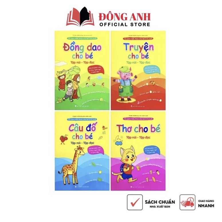 Sách - Tuyển tập Thơ - Truyện - Đồng dao - Câu đố cho bé từ 0-6 tuổi  giúp bé phát triển ngôn ngữ