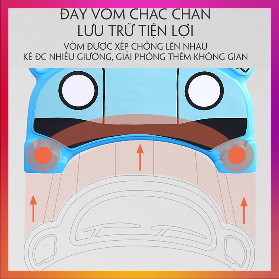 Giường nhựa cho bé HOLLA, giường nhựa trẻ em, kích thước 142 x 62 x 60 Cm  phù hợp cho bé từ 1- 6 tuổi
