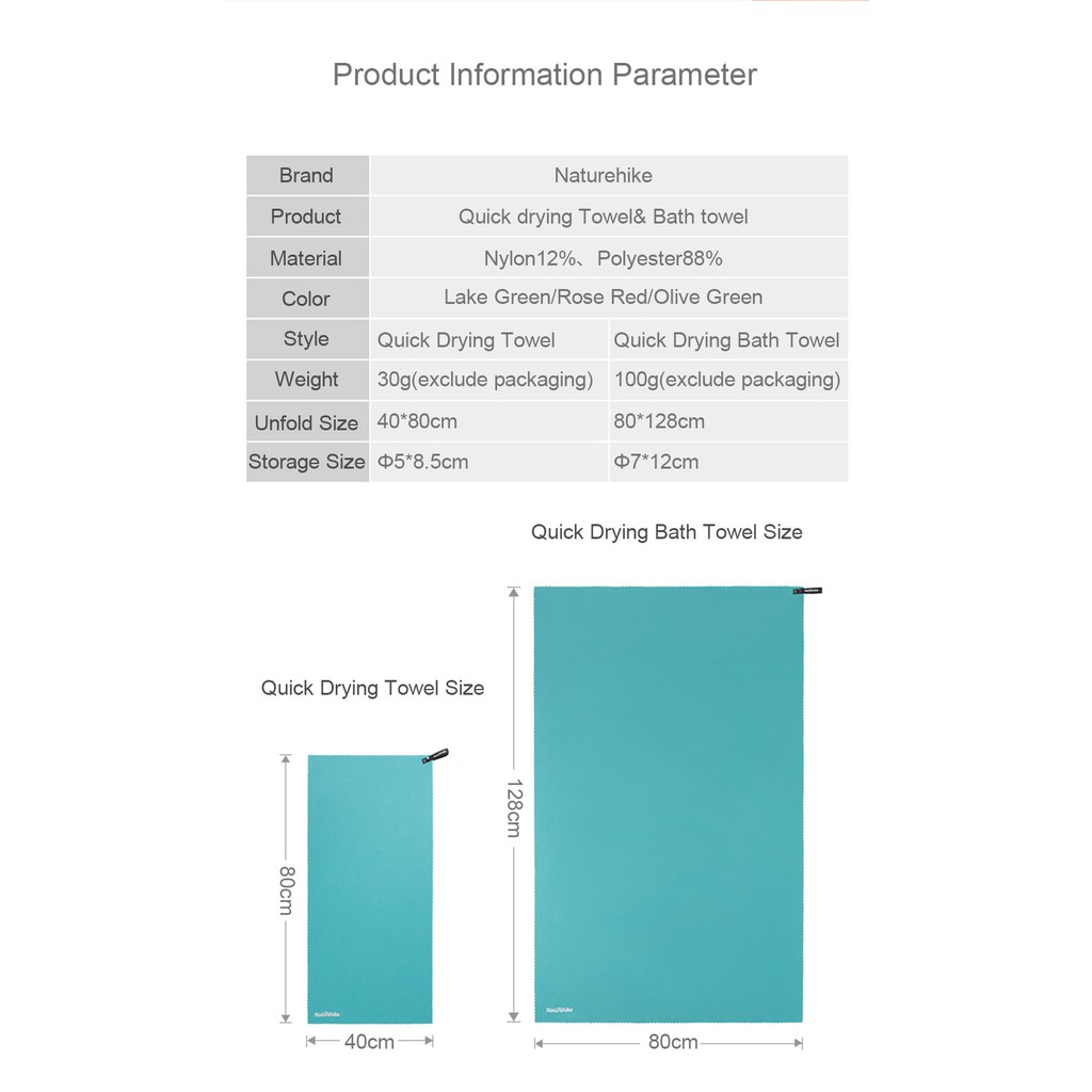 Khăn Naturehike Thấm Hút Mồ Hôi Nhanh Khô Dễ Mang Theo