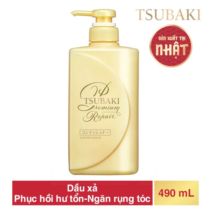 Dầu Xả Tsubaki Premium Repair Conditioner Phục Hồi Hư Tổn 490ml