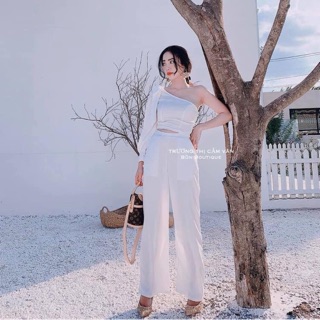 Set phi một vai và quần suông