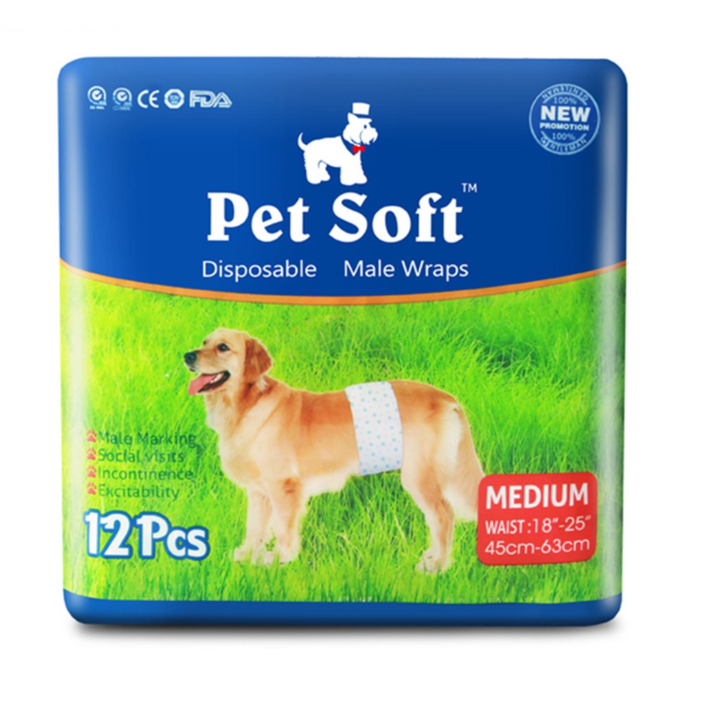 Bỉm vệ sinh cho chó đực Pet Soft 1 bịch 12 chiếc - Nhà Mèo Shop