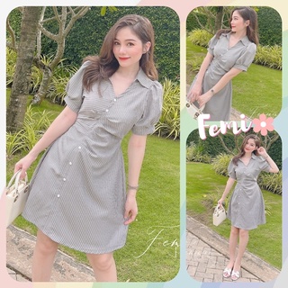 Đầm Cổ Sơmi sọc, váy sơmi, đầm sơmi, đầm công sở diện đi làm đi chơi