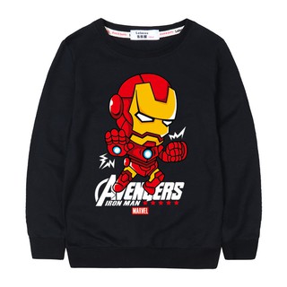 Marvel Áo Sweater Cổ Tròn Dáng Rộng In Hình iron man Thời Trang Xuân Thu Cho Nam Và Nữ