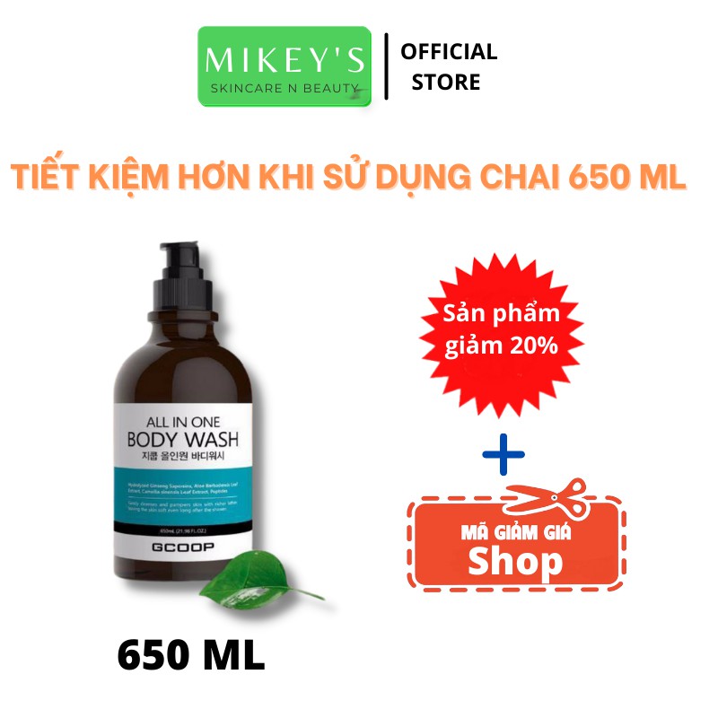 Sample sữa tắm DƯỠNG ẨM TRẮNG DA GCOOP Mikeybeauty92 Hàn Quốc chiết xuất thiên nhiên 100% (10 gói)