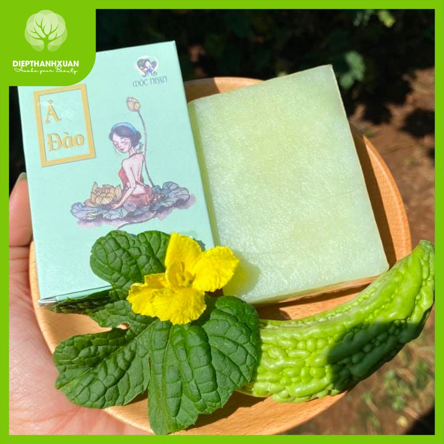 Xà Bông Nghệ - Mướp Đắng Soap Ả Đào Diệp Thanh Xuân Natural, Thảo mộc từ thiên nhiên. Dưỡng da, thư giãn