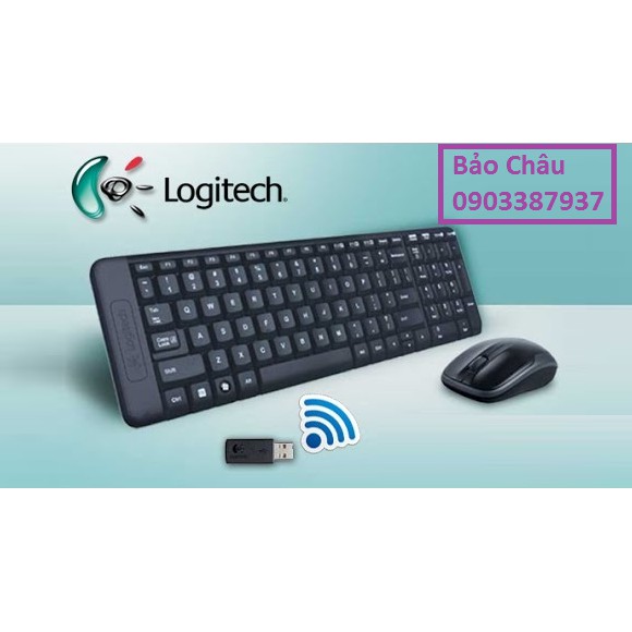 Bộ Phím Chuột Không Dây Logitech MK220