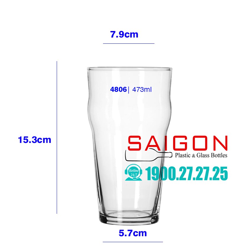Ly thủy tinh Govener Clinton Soda 473ml | Thủy Tinh Cao Cấp
