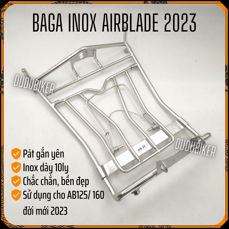 Baga AB 23 160/125, Baga inox AirBlade 2023 đời mới inox 10li chắc chắn bền đẹp,