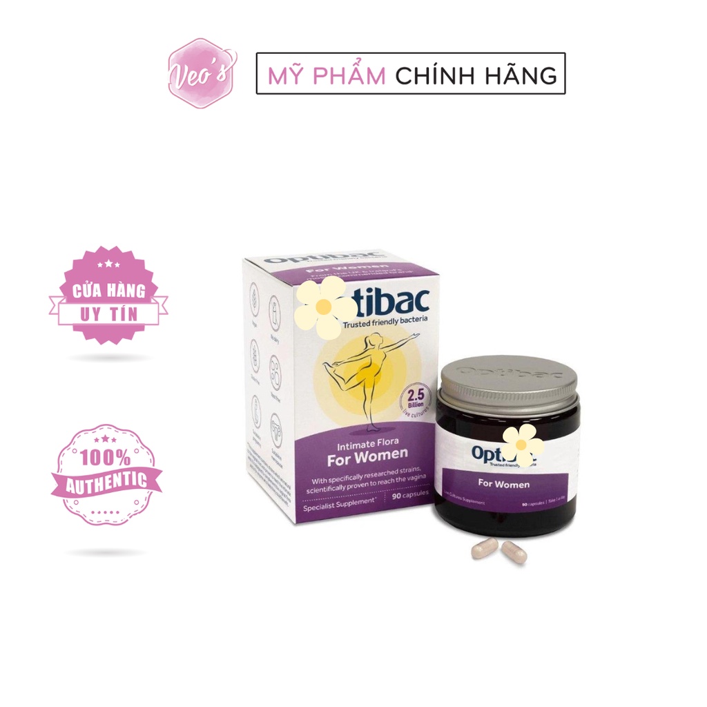 Viên Uống Men Vi Sinh Dành Cho Phụ Nữ Optibac Probiotics Intimate Flora For Women (30 Viên/Lọ)