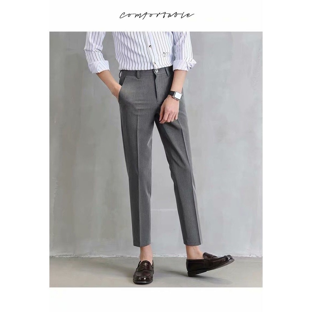 Hot Boys Japanese fashion pants trend new casual all-match pants literary cropped pants simple youth Harajuku Ins popular pants men's and women's dress pants