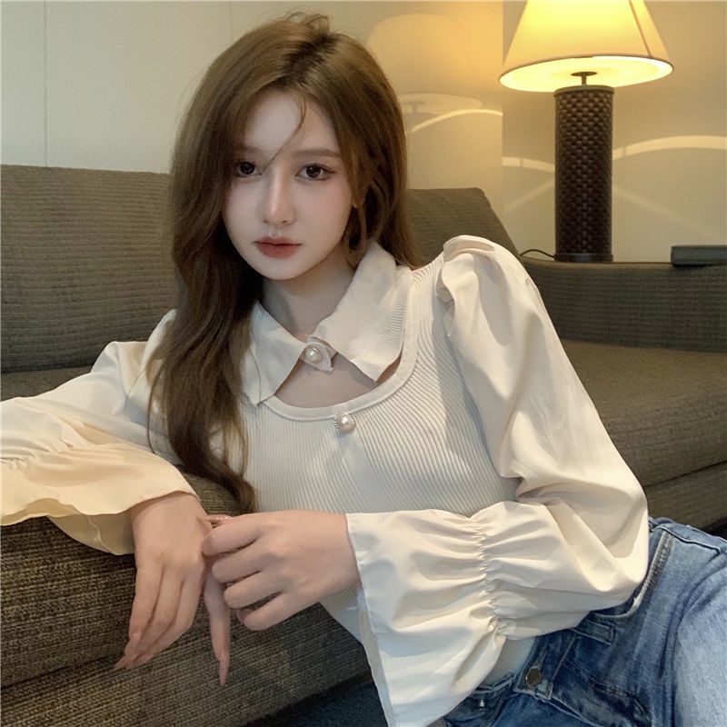 SP2022 Spring And Autumn Fashion gold hand silk shirt