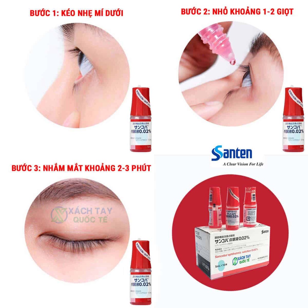 Nhỏ mắt cận Sancoba 0.02% 5ml Nhật Bản, Hỗ trợ người cận thị, Điều tiết chứng mỏi mắt, rối loạn điều tiết