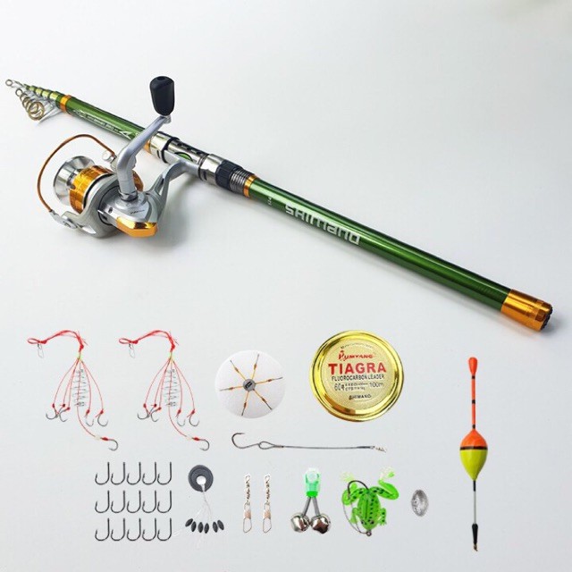 [FreeShip] Bộ cần rút máy shimano kèm phụ kiện - Bộ cần rút máy đứng