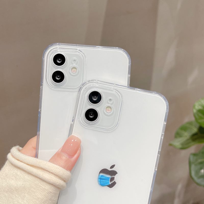 Ốp Điện Thoại TPU Mềm Hình Đeo Khẩu Trang Cho iPhone 11 Pro Max 12 13 Mini 7 8 Plus X XS XR