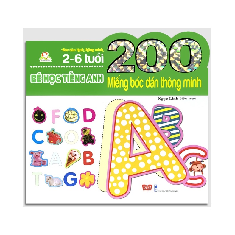 Sách - 200 Miếng Bóc Dán Thông Minh (2-6 Tuổi) - Bé Học Tiếng Anh