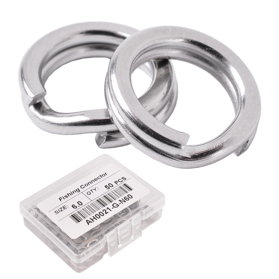 Set 50 khoen móc câu cá WALK FISH bằng thép không gỉ