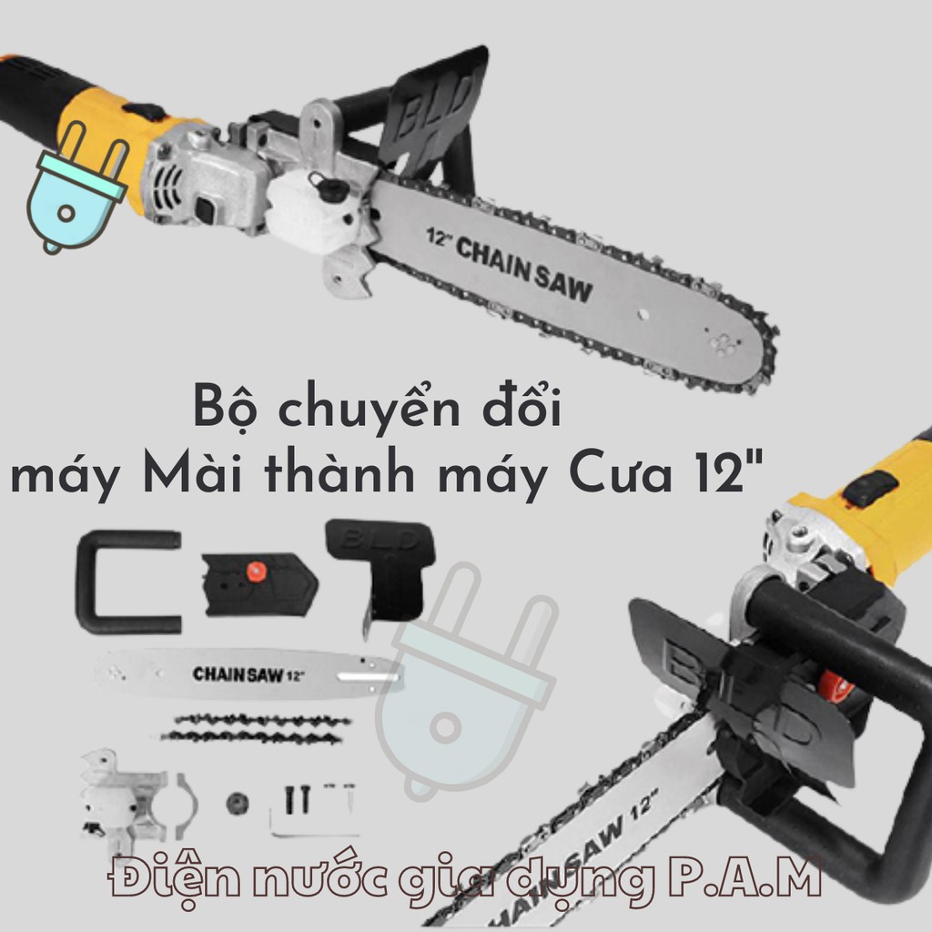 Bộ chuyển đổi máy mài thành máy cưa cây cắt gỗ 12 Inch - bản dày Điện Nước Chú Hội