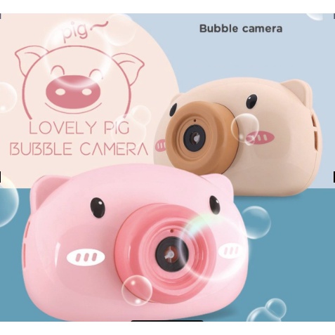 Đồ chơi máy ảnh bắn ra bong bóng xà phòng hình lợn - Đồ chơi vui nhộn thổi bong bóng, tăng cường vận động cho bé