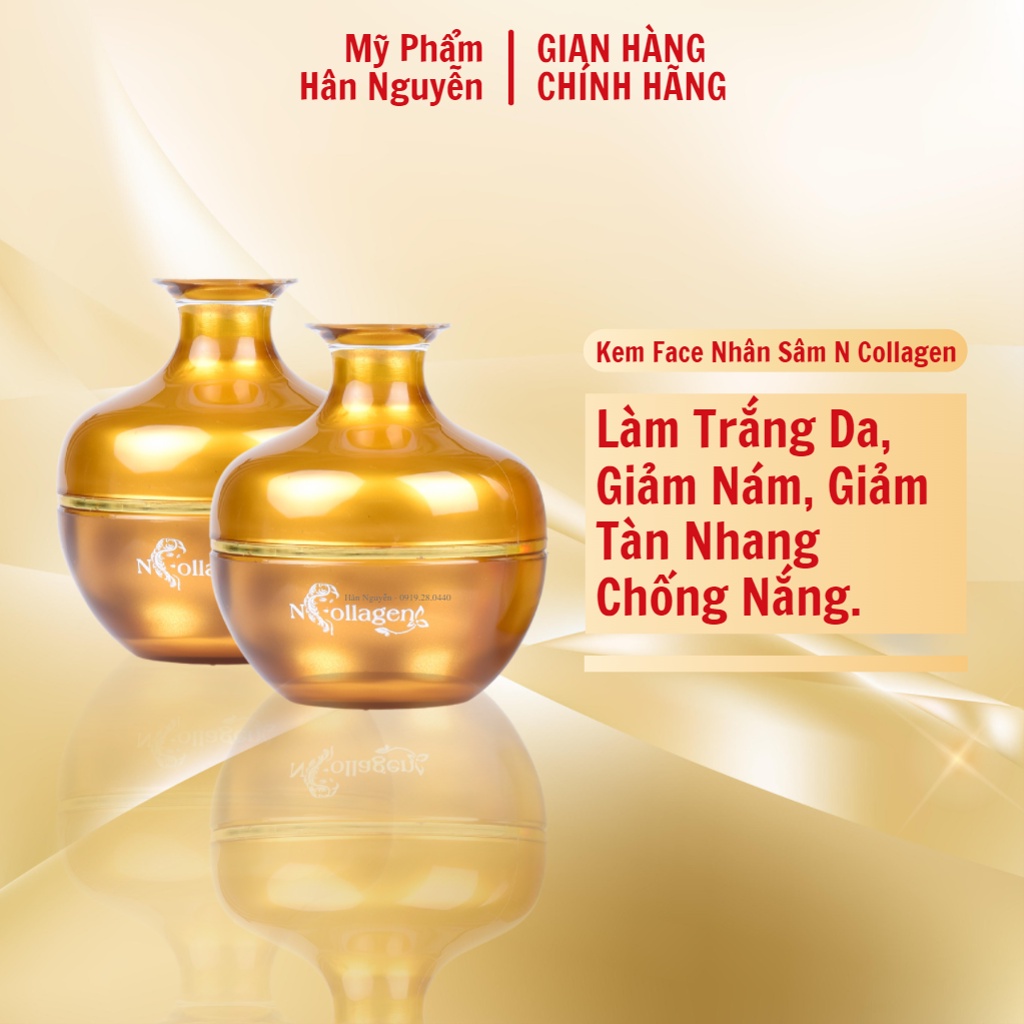 Bộ dưỡng da - Kem face nhân sâm serum c giúp mờ thâm nám tàn nhang Ncollagen Hân Nguyễn 35ml 8938526572027