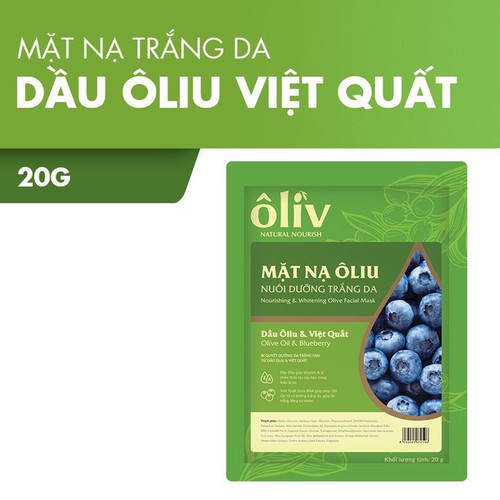 Mặt Nạ Ôliv Nuôi Dưỡng Trắng Da Hương Oliu và Trái Cây