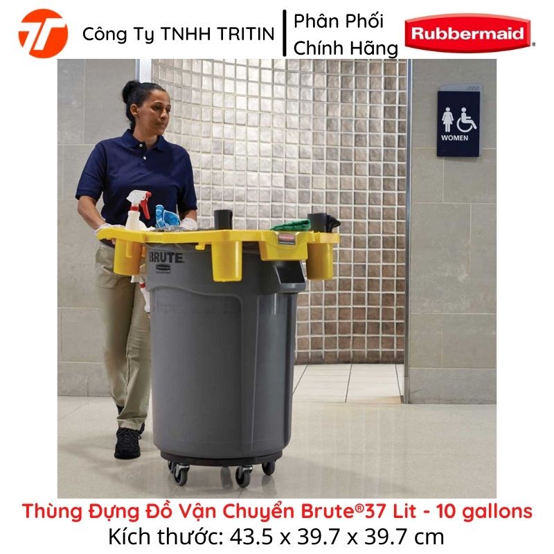 Thùng Nhựa Đa Năng Brute 10 gallons 37 Lit - Cao Cấp RUBBERMAID USA FG261000 | TRITINCO