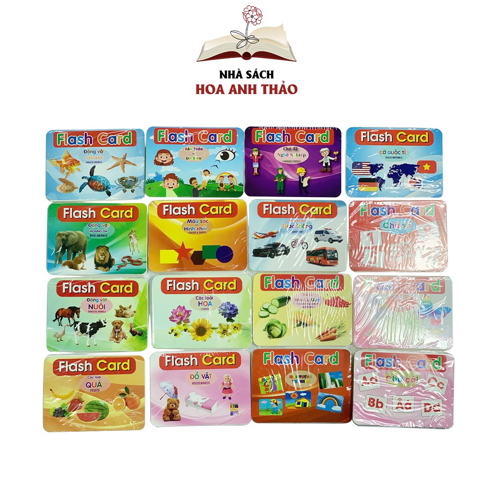 Bộ thẻ thông minh Flashcard Dạy trẻ về thế giới xung quanh Việt Hà song ngữ 19 chủ đề Glenn Doman từ 0-6 tuổi