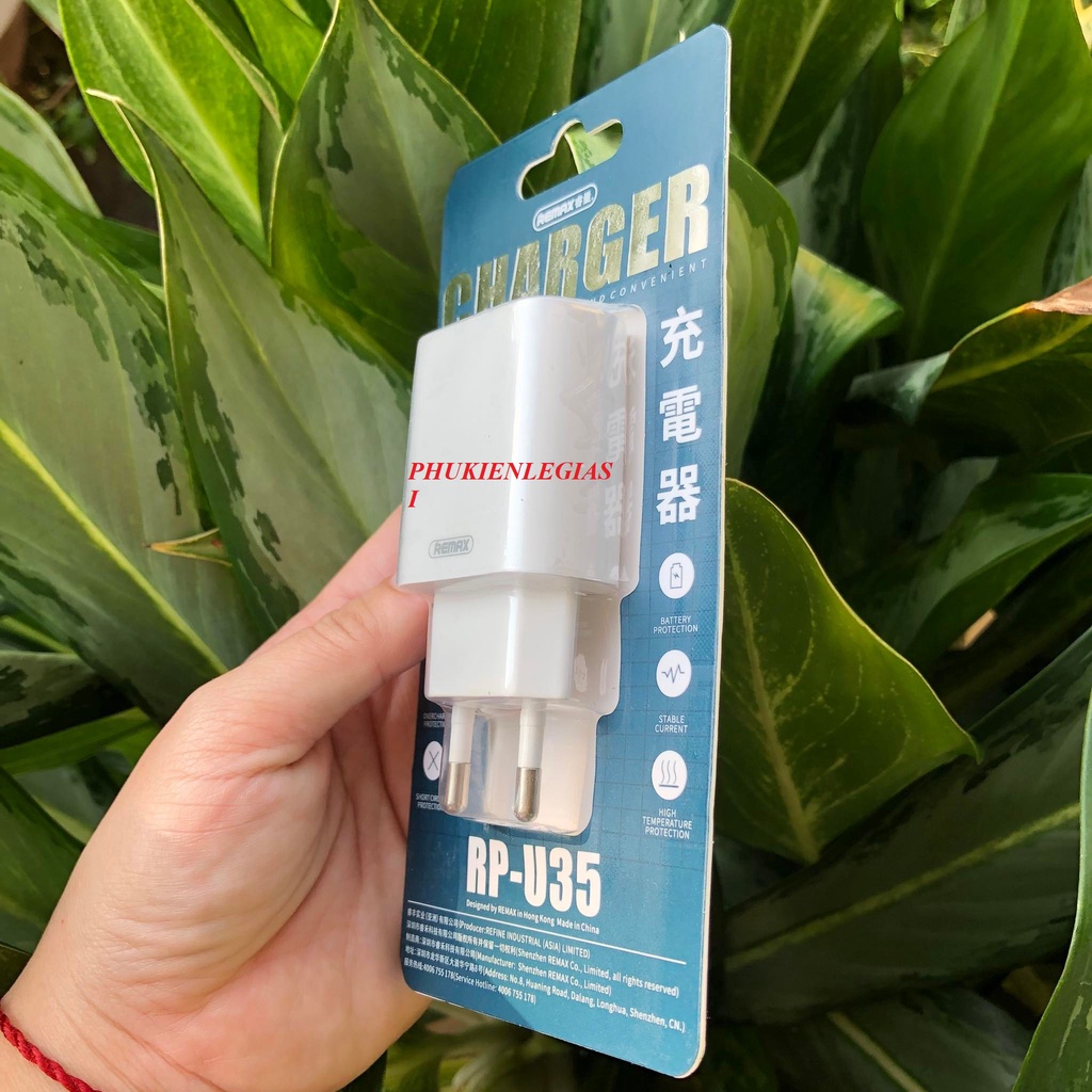 Cốc sạc 2 cổng usb Remax U35 2 USB công suất 2.1A