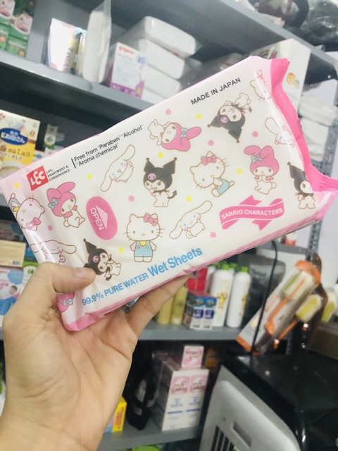 [CHÍNH HÃNG NHẬT] Khăn ướt Lec Hello Kitty 80 tờ