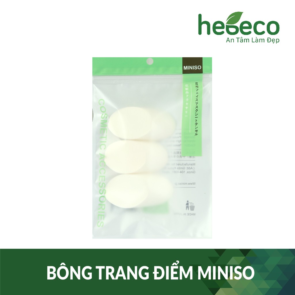 Sét 3 Miếng Mút Trang Điểm Hình Khối Trụ MINISO