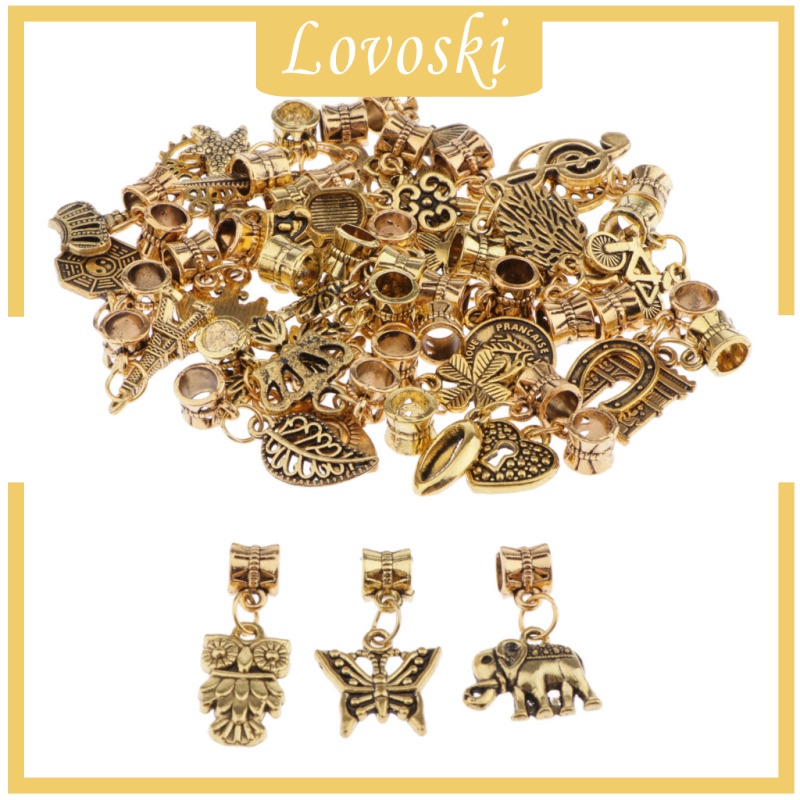 [Lovoski] Set 40 Hạt Cườm Xỏ Lỗ Dùng Để Làm Trang Sức DIY