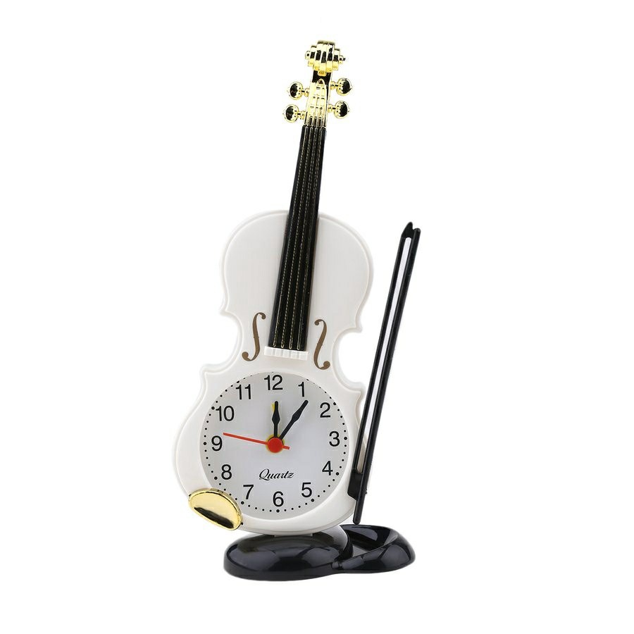 Đồng hồ báo thức để bàn hình cây đàn violin sáng tạo có chuông reo lớn - NgocThi Store