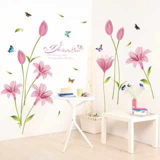 Decal dán tường Hoa anh thảo hồng