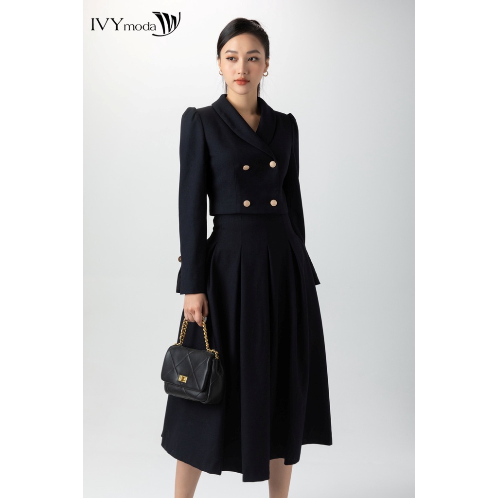 [NHẬP WABRTL5 GIẢM 10% TỐI ĐA 50K ĐH 250K ]Áo vest croptop nữ 4 khuy IVY moda MS 67M7103